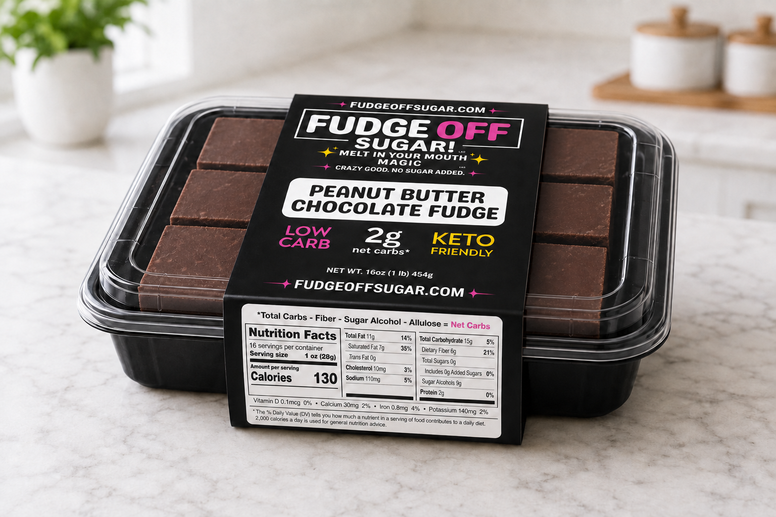 Sugar-Free Peanut Butter Chocolate Fudge