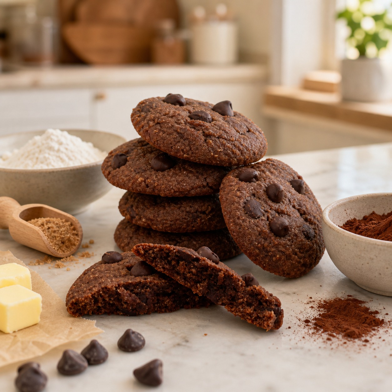 Sugar-Free Double Chocolate Chip Cookies