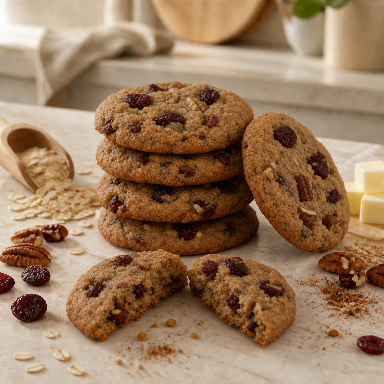 Sugar-Free Oatmeal Cranberry Cookies